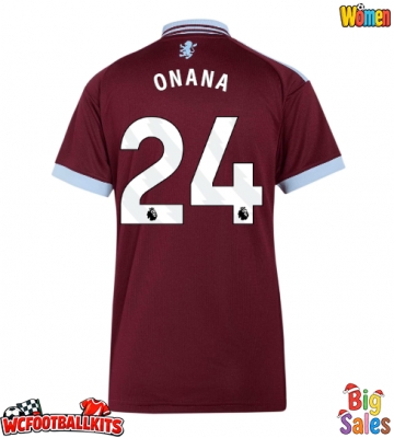 Aston Villa Amadou Onana #24 Replica Home Stadium Shirt for Women 2026-27 Short Sleeve